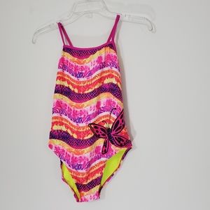 Breaking Waves Pink Butterfly Swimsuit,  Size 16